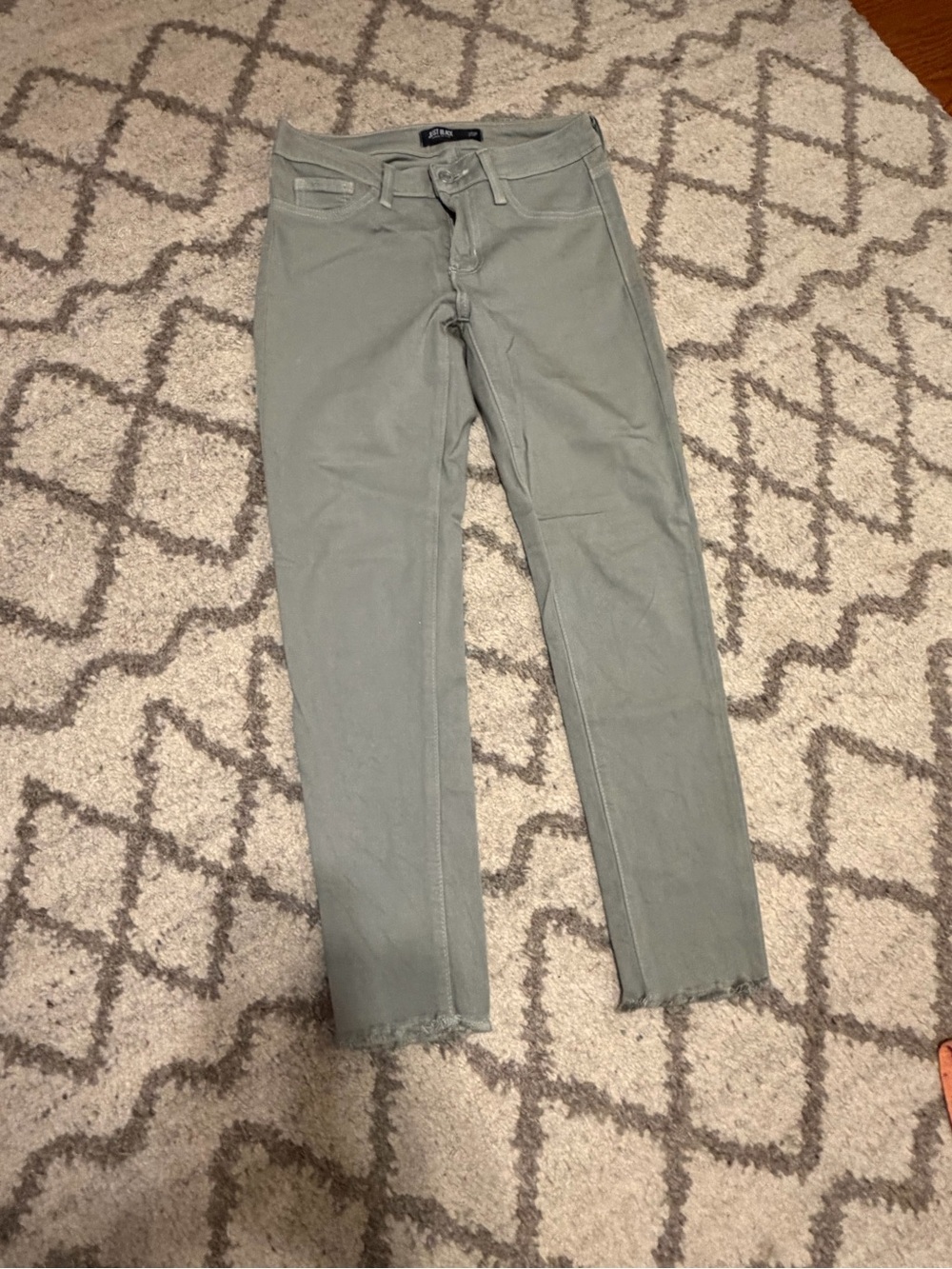 Just Black High-Rise Cropped Jeans in Sage Green